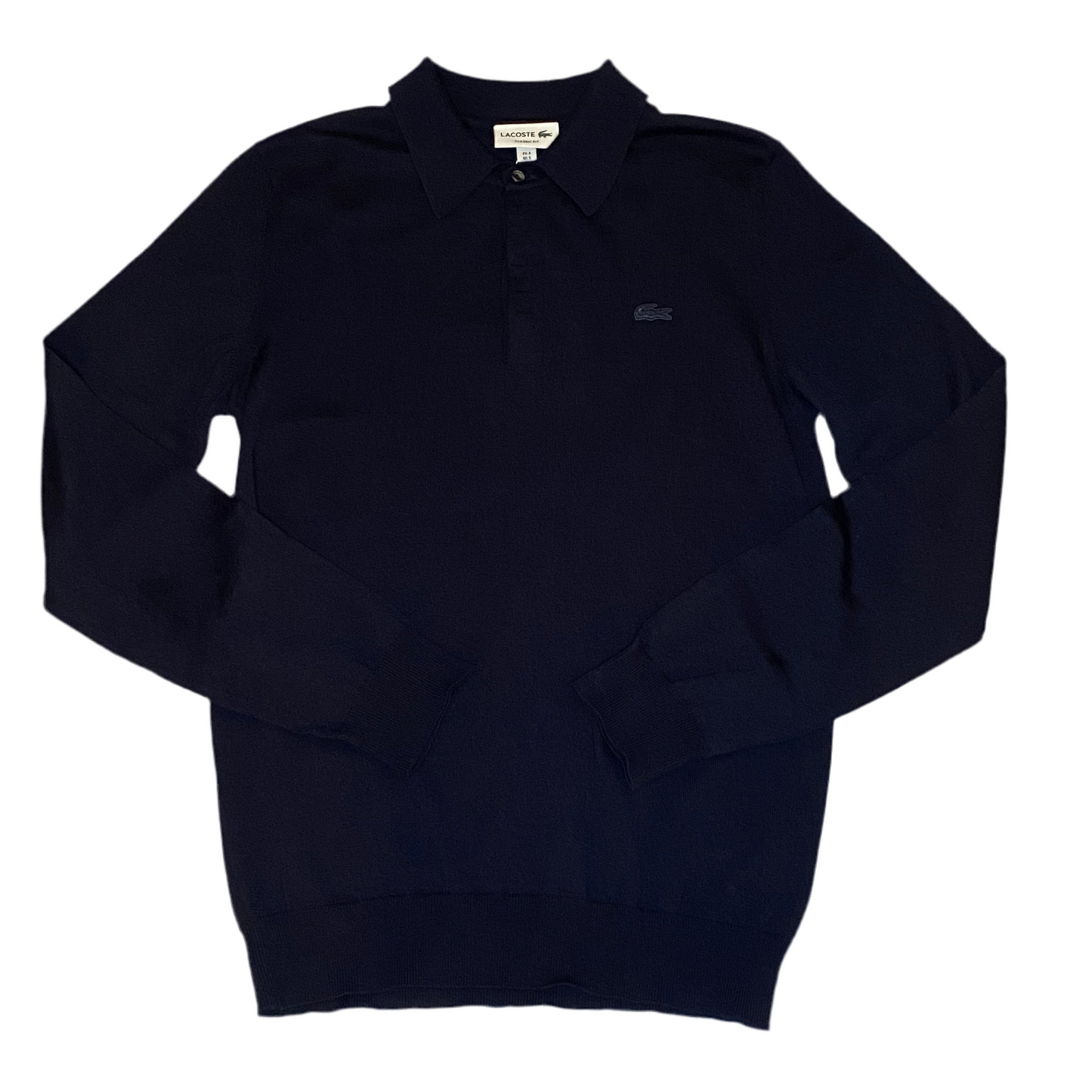 LACOSTE 3 BUTTON KNITTED SWEATSHIRT