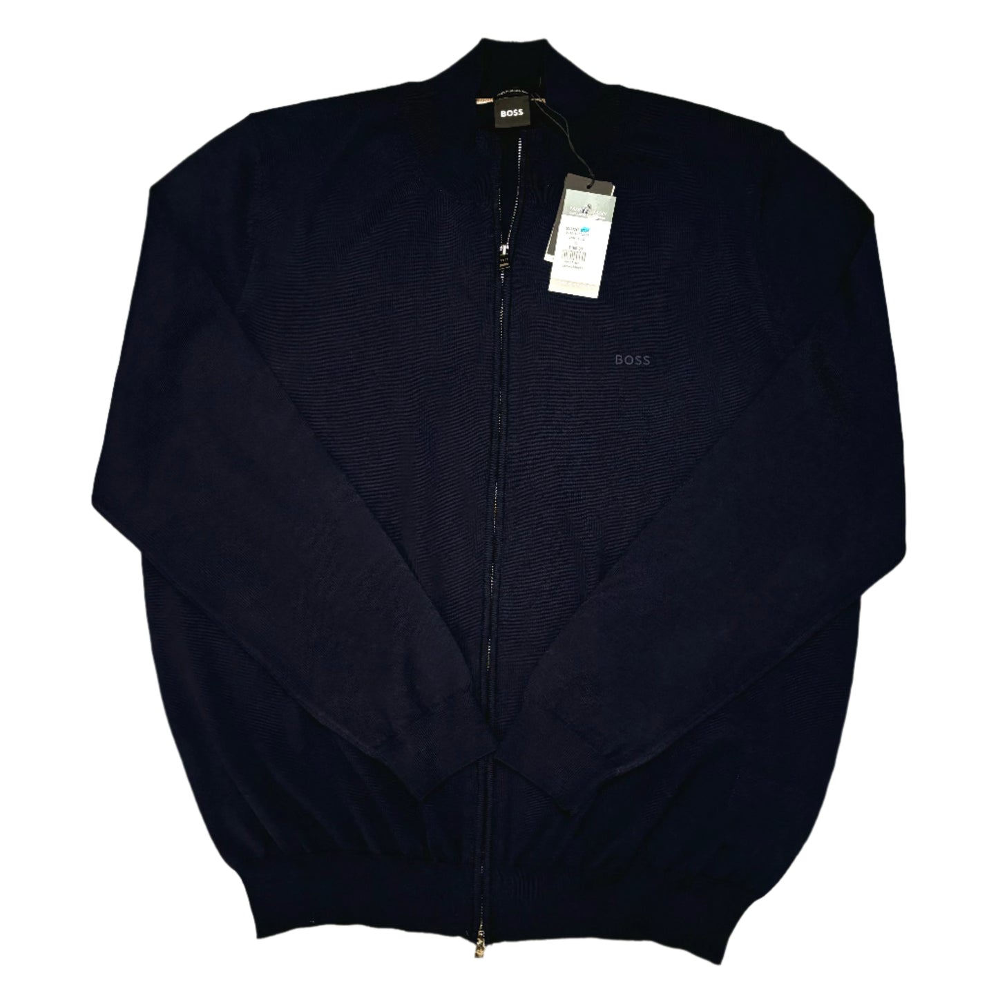 BOSS BLACK FULL ZIP KNITTED SWEATSHIRT
