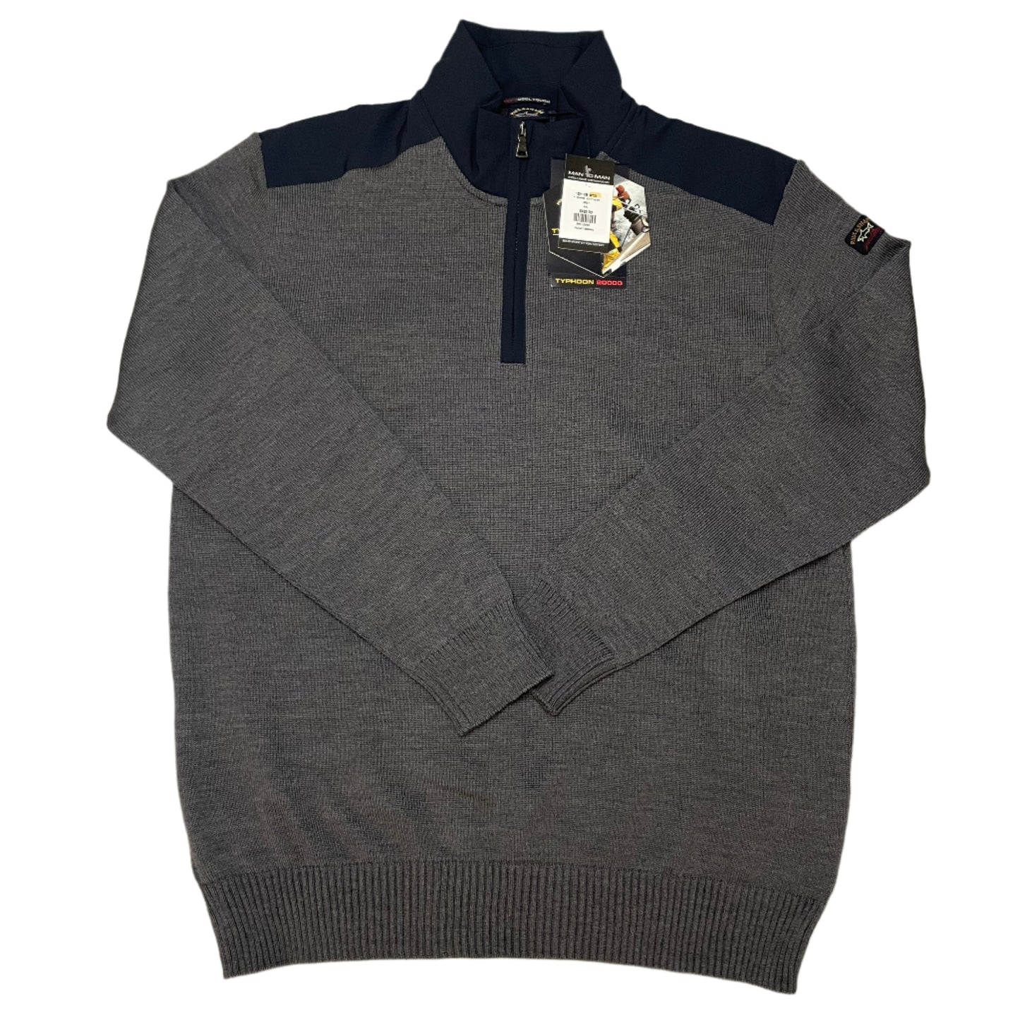 BIG & TALL PAUL & SHARK 1/4 ZIP KNITTED SWEATSHIRT