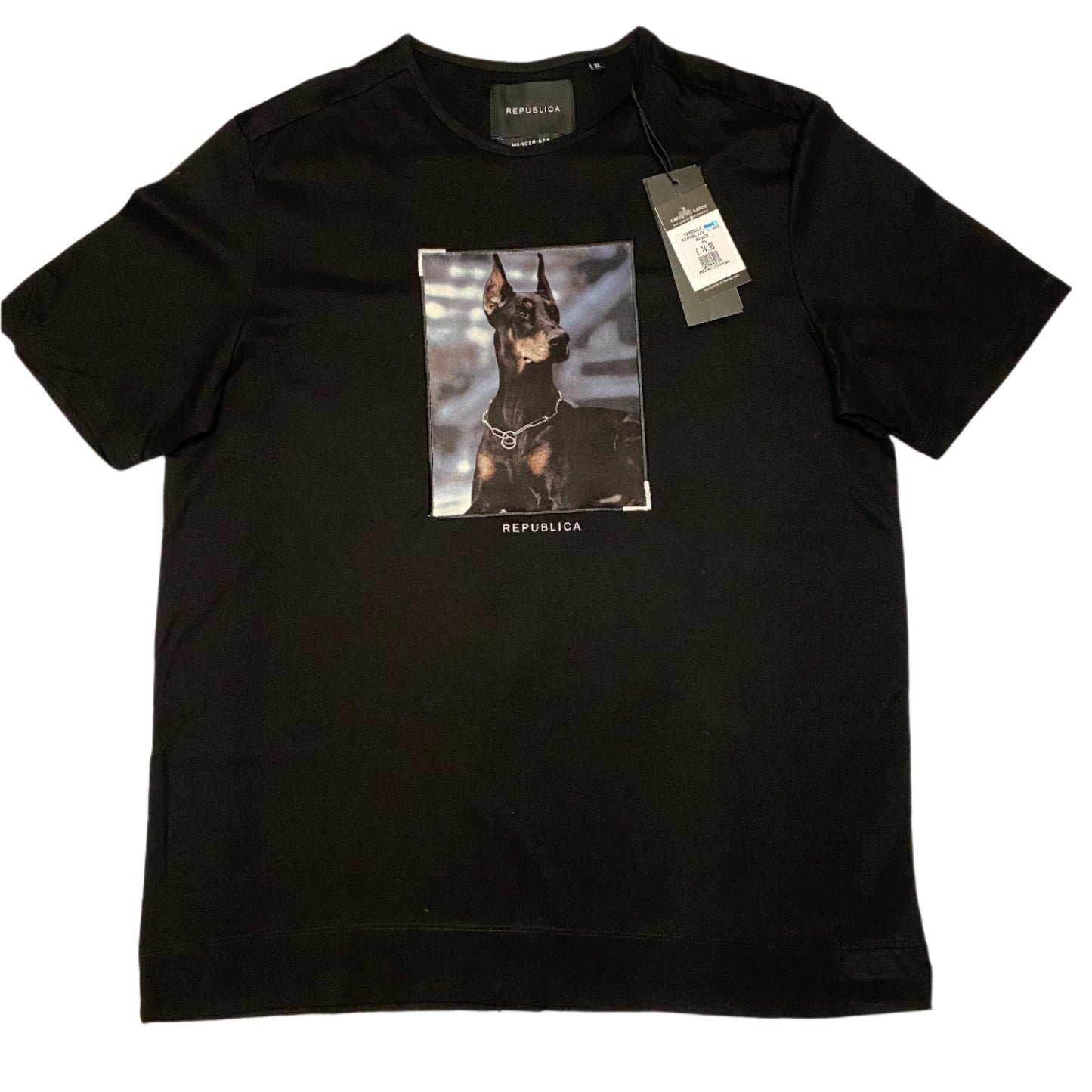 REPUBLICA REGULAR FIT MAURA T-SHIRT WITH LARGE DOBERMAN PRINT