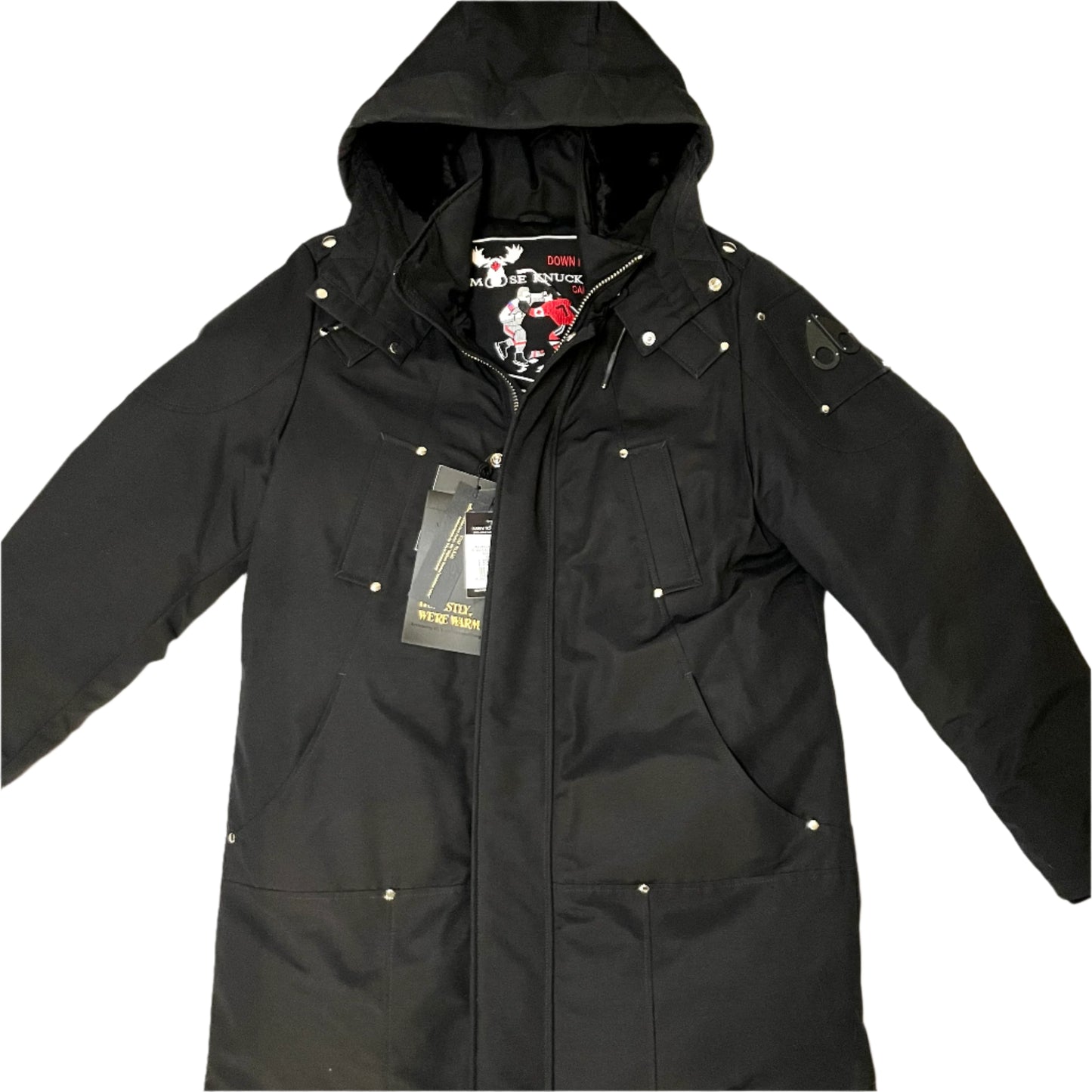 MOOSE KNUCKLES PARKER COAT (BLACK ICONIC LOGO)