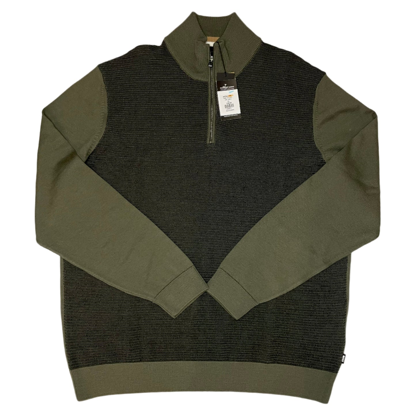 BOSS BLACK 1/4 ZIP KNITTED SWEATSHIRT