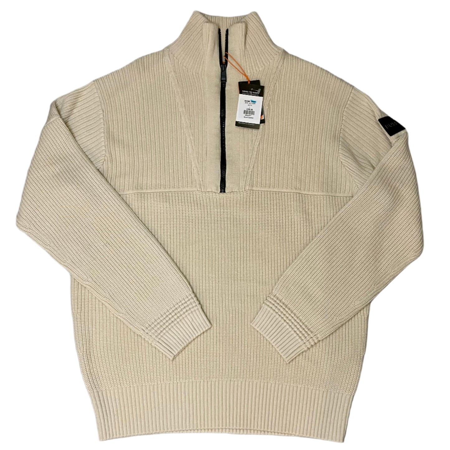 BOSS ORANGE 1/4 ZIP KNITTED SWEATSHIRT