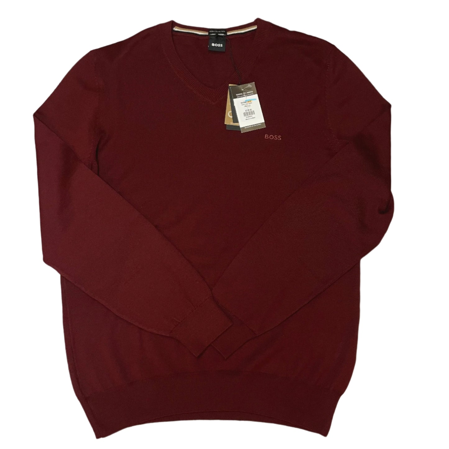 BOSS BLACK V-NECK KNITTED SWEATSHIRT