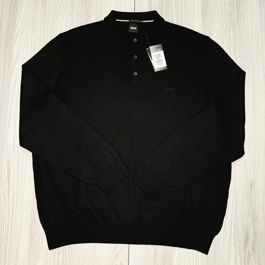 BOSS BLACK 3 BUTTON KNITTED SWEATSHIRT