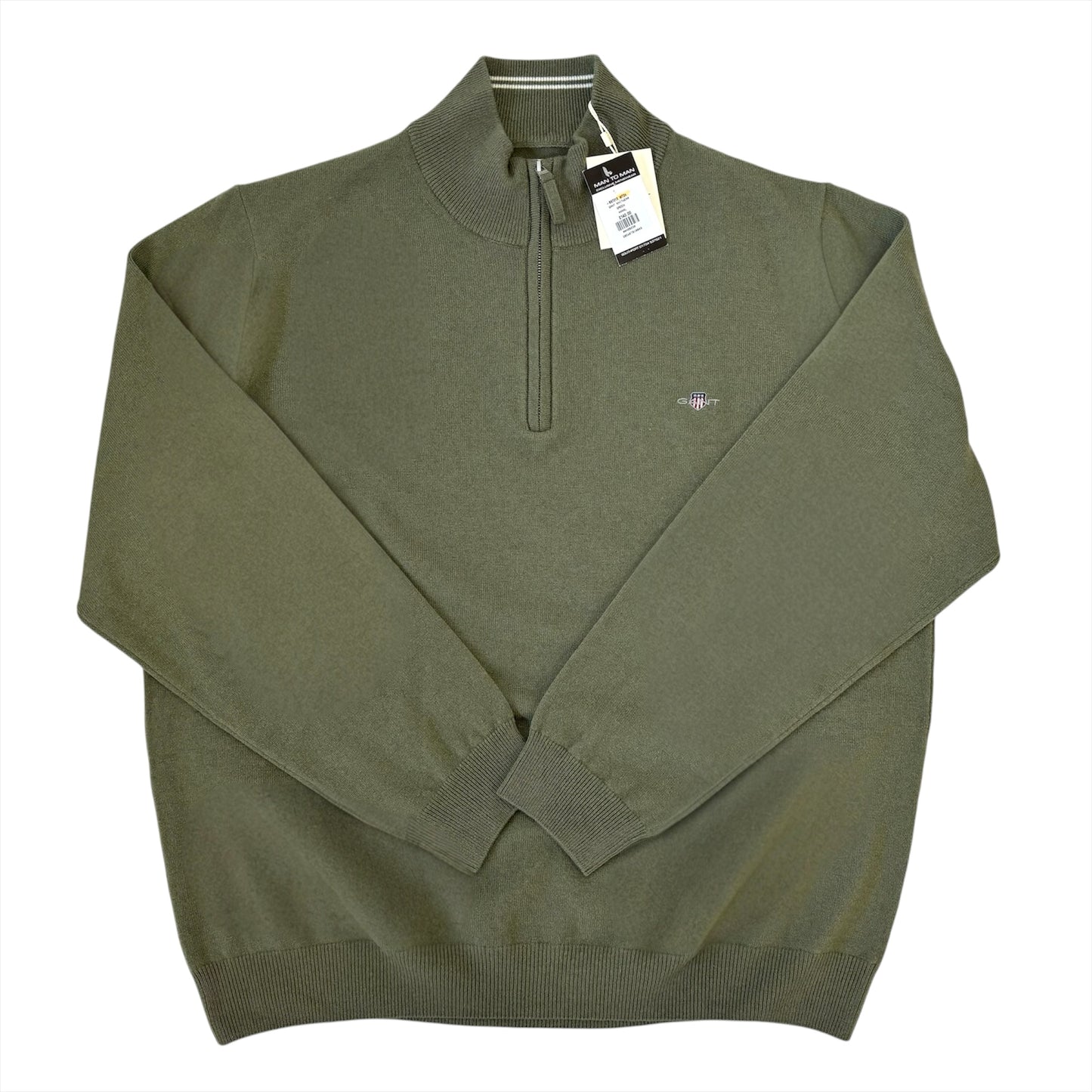 BIG & TALL GANT 1/4 ZIP KNITTED SWEATSHIRT