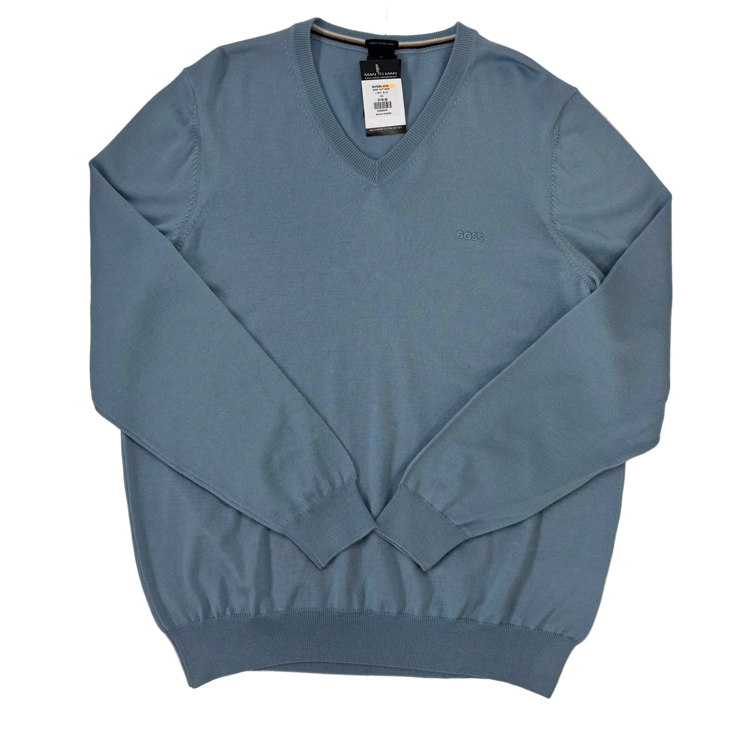 BOSS BLACK V-NECK KNITTED SWEATSHIRT