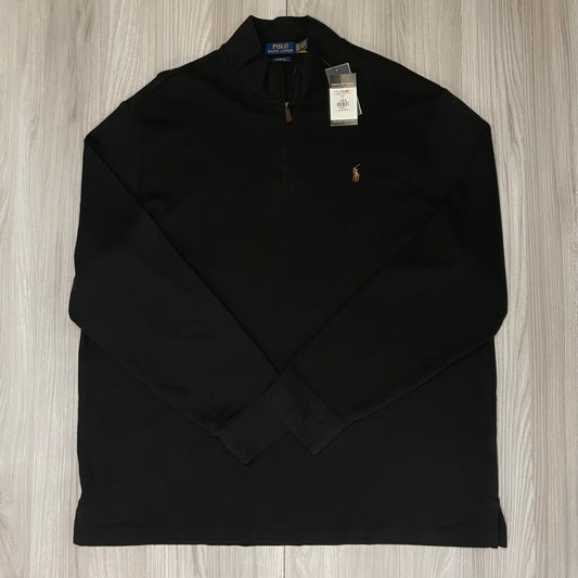 RALPH LAUREN 1/4 ZIP KNITTED SWEATSHIRT