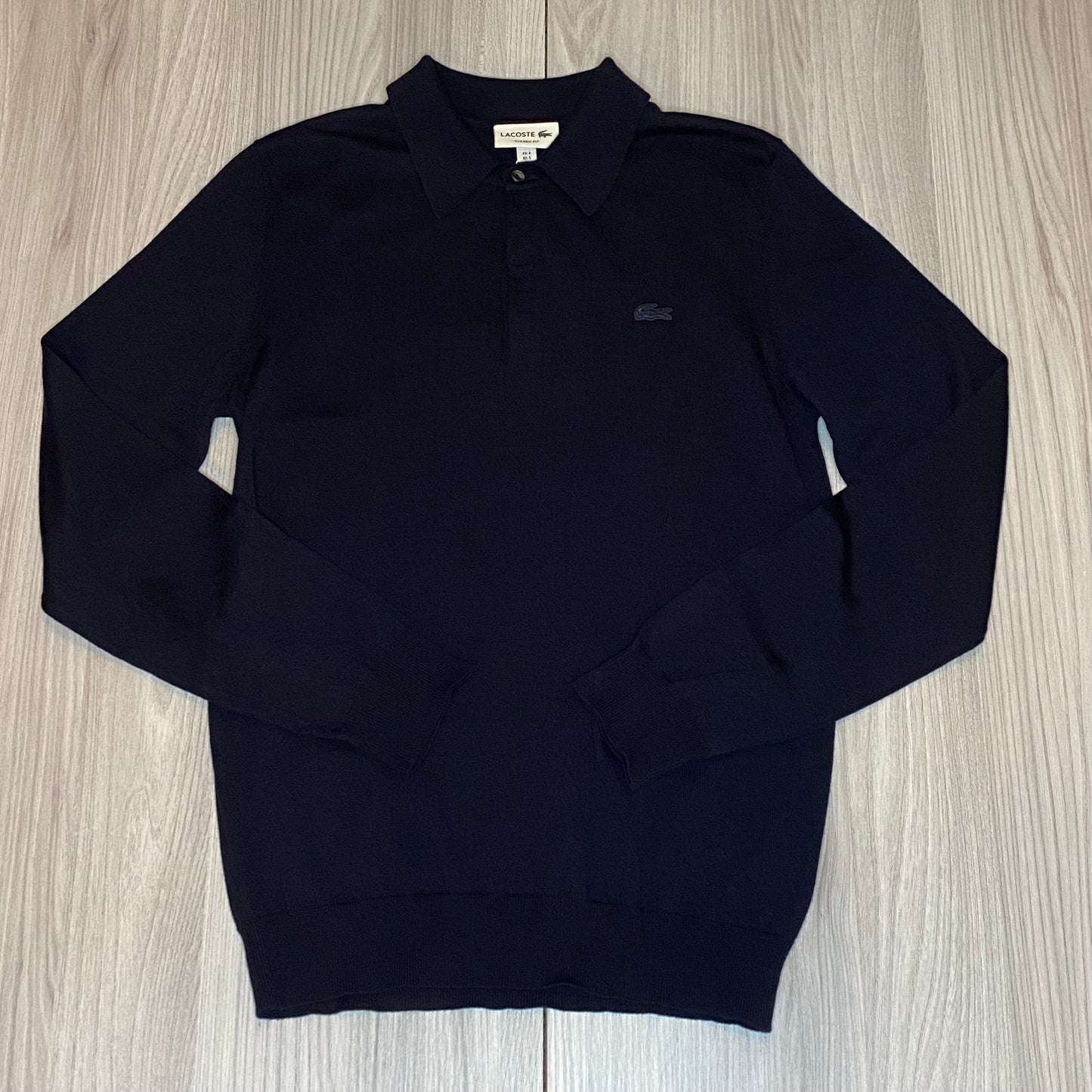 LACOSTE 3 BUTTON KNITTED SWEATSHIRT