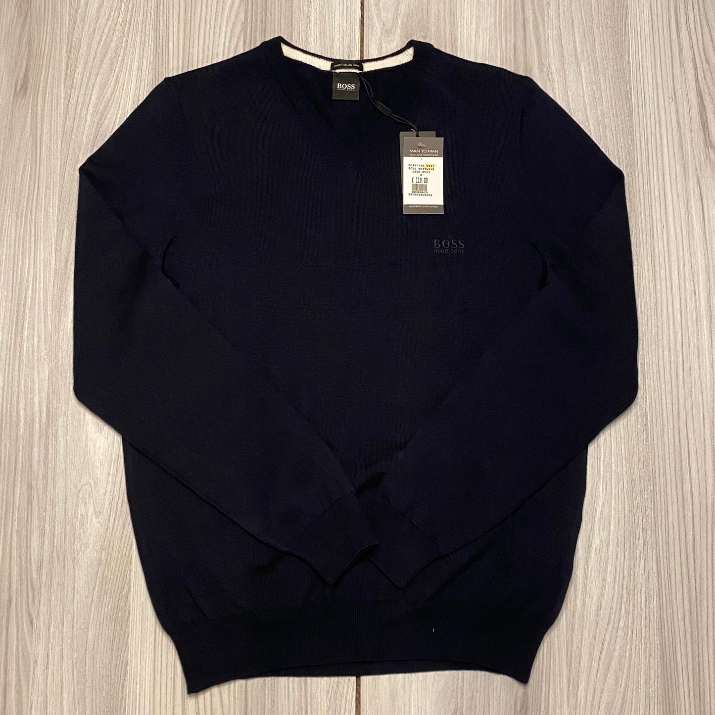 BOSS BLACK V-NECK KNITTED SWEATSHIRT