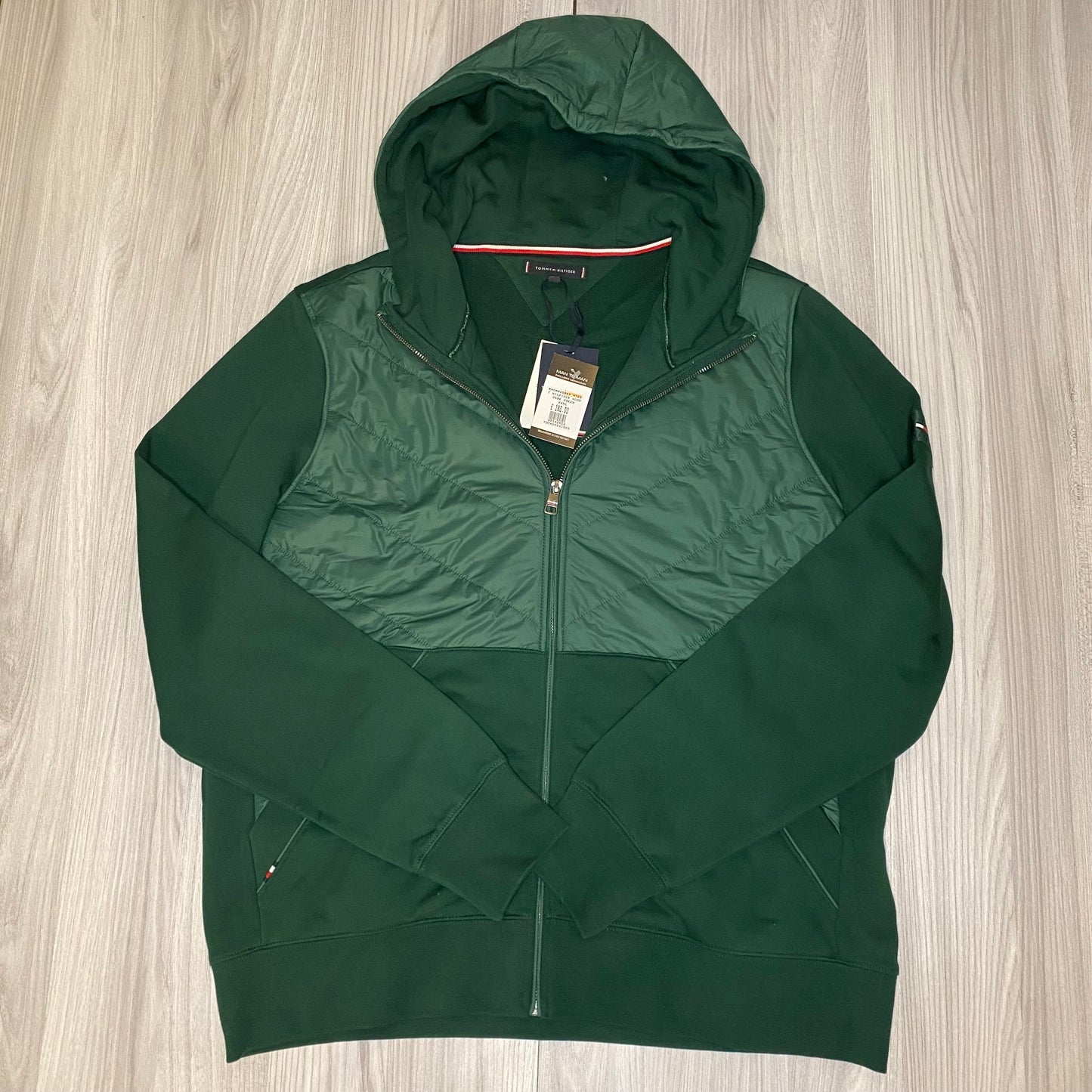 TOMMY HILFIGER FULL ZIP HOODED HYBRID JACKET