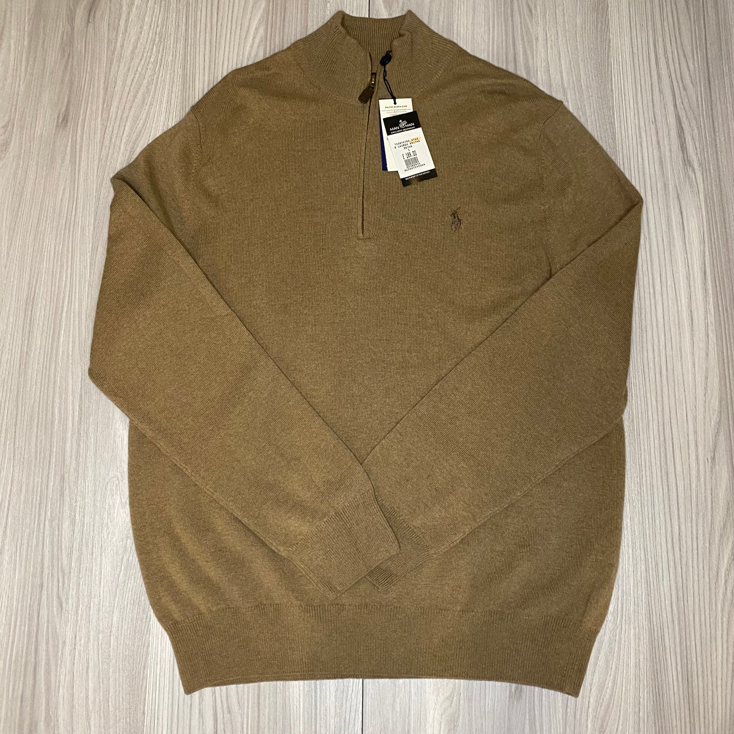 RALPH LAUREN 1/4 ZIP KNITTED SWEATSHIRT